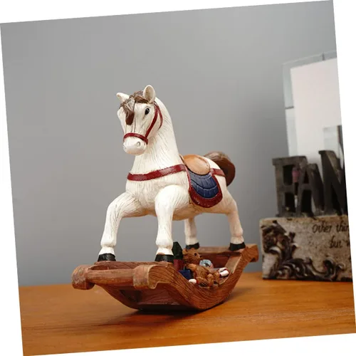 Miniatura 8 de Escultura de caballo de resina, adorno de caballo de Troya de Navidad, adornos de vacaciones, decoraciones para salas de casa, figura de caballo