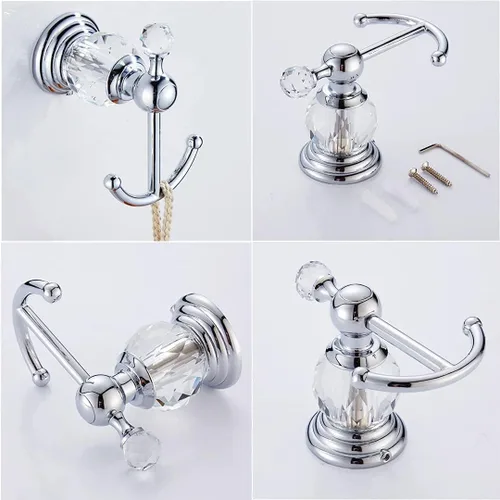 Miniatura 5 de WINCASE Juego de accesorios de baño de cristal de 24 pulgadas, juego de toallero cromado, 4 piezas plateadas, accesorios montados en la pared