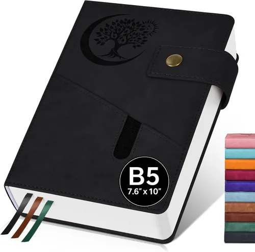 Miniatura 18 de PAIBAS Cuaderno de diario con líneas gruesas de 365 páginas para hombres y mujeres, diarios grandes de cuero A4 para escribir, cuadernos de tapa