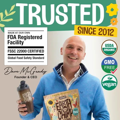 Miniatura 6 de EarthChimp Proteína vegana orgánica en polvo, con probióticos, sin OMG, sin lácteos, sin suero de leche, proteína en polvo a base de plantas
