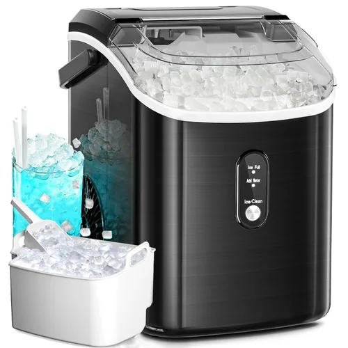 Antarctic Star Máquina de hielo para encimera con hielo de pellets masticable suave, 34 libras/24 horas, operación con un solo clic, máquina de