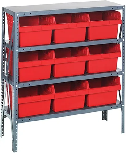 Miniatura 86 de Quantum QSBU-245BK Heavy Duty Shelving Unit with (7) Shelves and (24) QUS245 Black Bins for Garage Warehouse Storage Distribution 400 lb Load