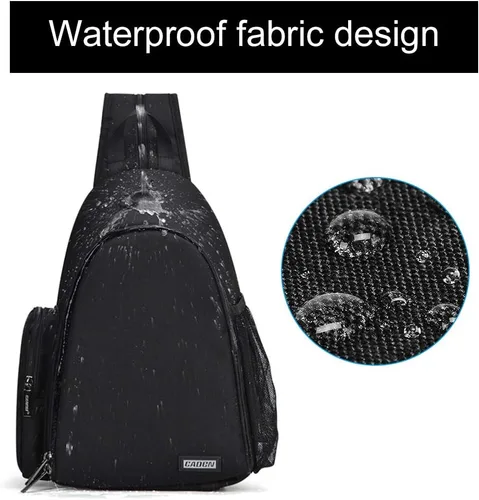 Miniatura 3 de CADeN - Mochila para cámara estilo bandolera, maletín con soporte para trípode para cámaras DSLR/SLR sin espejo (Canon Nikon Sony Pentax) Negro