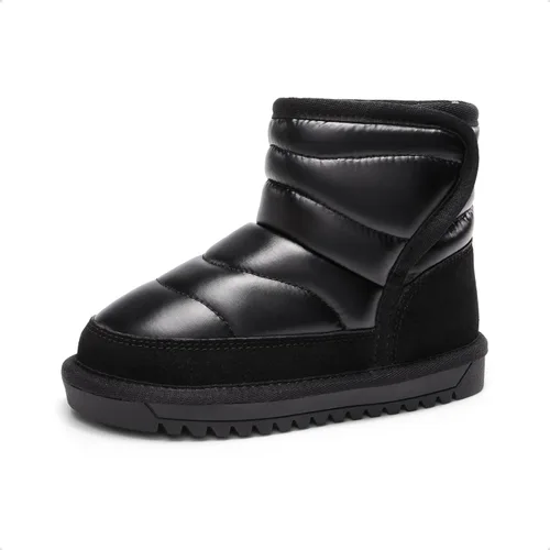 DREAM PAIRS Botas de nieve para niñas y niños, zapatos de tobillo de invierno de 0.394 pulgadas con forro de piel sintética para niños pequeños y