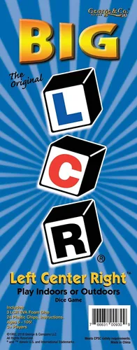 Miniatura 2 de LCR Juego de dados Big Left Center Right™ - Bolsa con cremallera (azul)