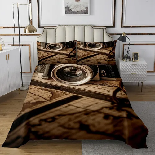 Miniatura 8 de Homewish Theater Cinema Poster Quilt Sets Twin Size,Retro Movie Bedspread Coverlet 2Pcs for Kids Girls Boys Room Decor,Popcorn Quilts Set Movie