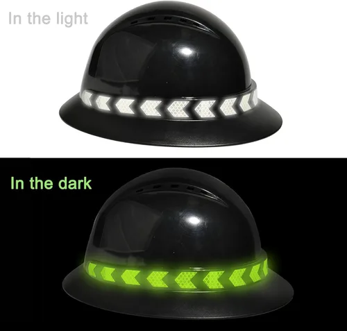 Miniatura 5 de Casco de ala completa Nsteky con franja reflectante, Casco de trabajo de construcción de seguridad con franja reflectante