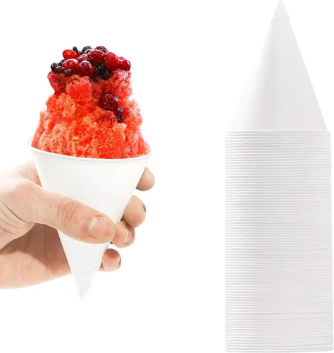 Vasos de papel ecológicos a prueba de fugas de 6 onzas, 100 unidades. Taza de cono de nieve perfecta para fiestas de niños o bodas. Gran vaso de