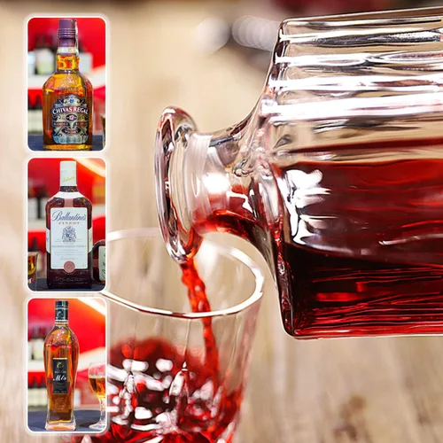 Miniatura 3 de Decantador de vidrio con tapón geométrico hermético, decantador de whisky para vino, bourbon, brandy, licor, jugo, agua, enjuague bucal, vidrio