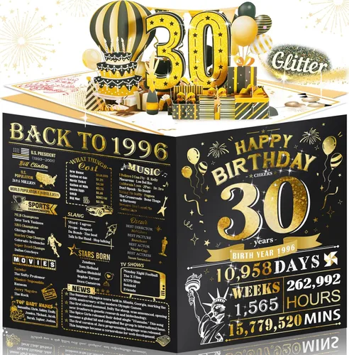 Miniatura 35 de Tarjeta de cumpleaños número 10 para niña, niño, nieto, nieta, hijo, hija, gigante, desplegable, “Happy 10th Year Old”, decoración, regalo de Negro