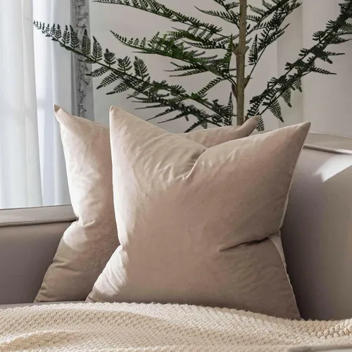 Miniatura 9 de Juspurbet - Juego de 2 fundas decorativas de terciopelo para cojines, fundas suaves para sofá, cama o sillón con cremallera oculta, para sala