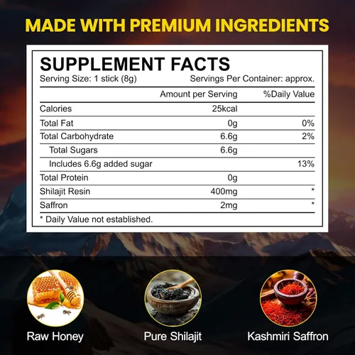 Miniatura 8 de Palitos de miel Shilajit, barra de miel Shilajit pura del Himalaya para hombres y mujeres, más de 85 minerales traza ayuda a aumentar la energía