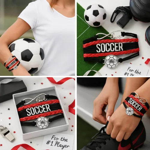 Miniatura 27 de Sportybella - Pulsera de fútbol ajustable, regalo para jugadores
