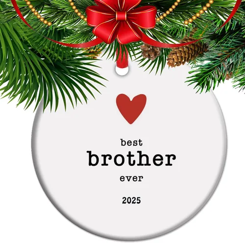 Mejor adorno de hermano de todos los tiempos 2025 para hermano de hermana/hermano/hermano - Recuerdo único de las fiestas