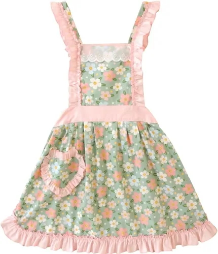 Miniatura 10 de CRB Fashion Delantal para mujeres para cocinar y hornear Delantales de chef de cocina para damas, mujer, con bolsillo Floral rosa
