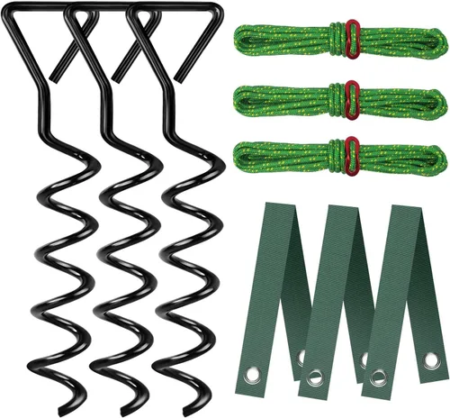 Kit de estaca para árboles, estacas en espiral resistentes y soportes para enderezar árboles inclinados o jóvenes, protege de las inclemencias del