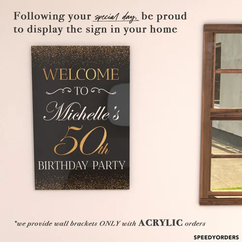 Miniatura 4 de Cartel personalizado para fiesta de bienvenida de 50 aniversario, 50 cumpleaños, 23.6 x 17.7 in, 35.8 x 23.6 in, 18.9 x 14.2 in, cartel