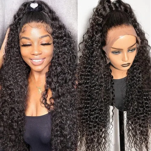 Miniatura 28 de CHEETAHBEAUTY Pelucas de cabello humano brasileño ondulado profundo #4 marrón chocolate 13X6 HD de encaje frontal transparente grado 10A rizado
