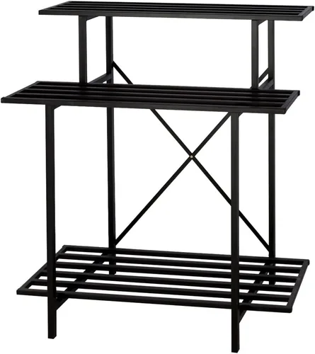 Zhongma Soporte resistente de 3 niveles para plantas que ahorra espacio, soporte para plantas resistente para el hogar, interior y exterior, 35.43