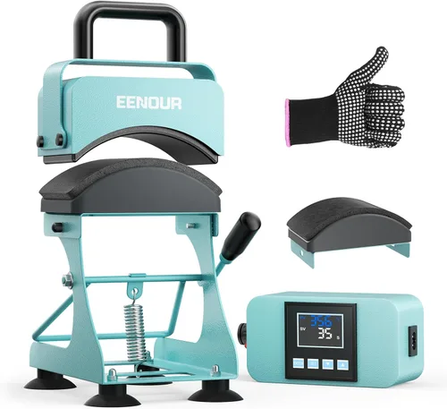 Prensa de sombrero EENOUR, máquina de prensa de calor para sombreros con 2 planchas y estirador de casquillos, máquina de calor para sombreros con