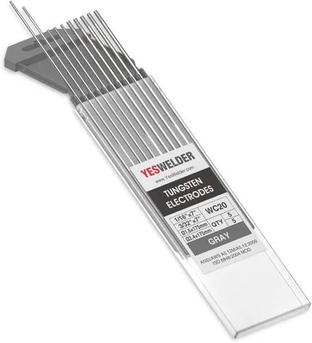 Miniatura 15 de YESWELDER - Electrodo de tungsteno para soldadura TIG, ceriado al 2%, de 1/16 x 7 pulgadas (gris, WC20/EWCe-2), paquete de 10