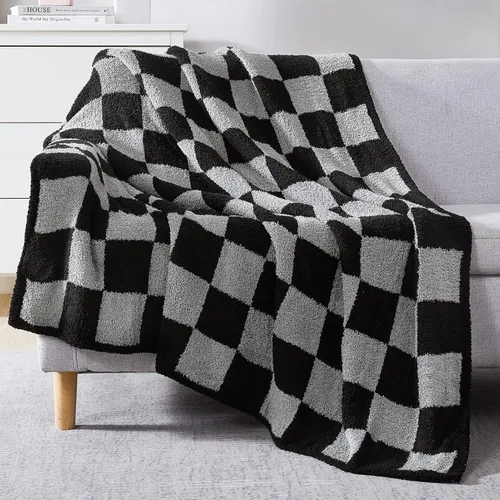 Miniatura 70 de WRENGONGE - Manta a rayas de color caqui, suave, acogedora, mullida, cálida, para sillón, sofá, cama o viajes, ligera, 50 x 70 pulgadas, regalo