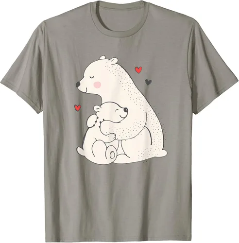 Miniatura 2 de Cute & regalo único de oso polar Mama & Baby Cub Love playera &, Azul (Heather blue)