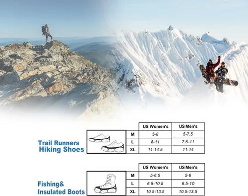 Miniatura 4 de Versión mejorada de crampones de tacos de hielo de tracción Walk, picos de acero inoxidable y silicona duradera, botas para senderismo en suelo