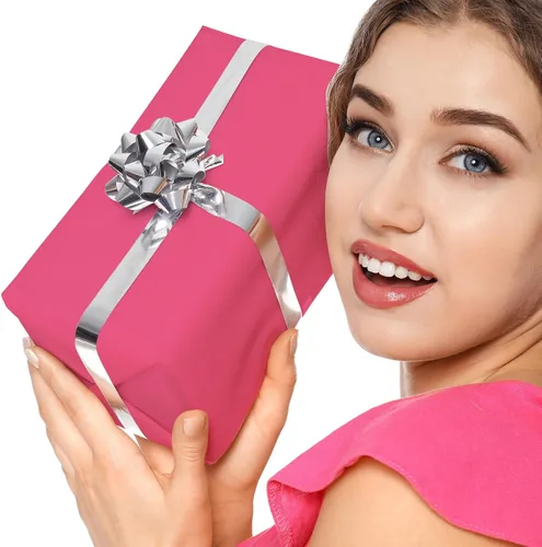 Miniatura 5 de PLULON 60 hojas de papel de seda rosa a granel, hojas de papel de seda de colores para embalaje, envoltura de regalos de cumpleaños, boda, baby