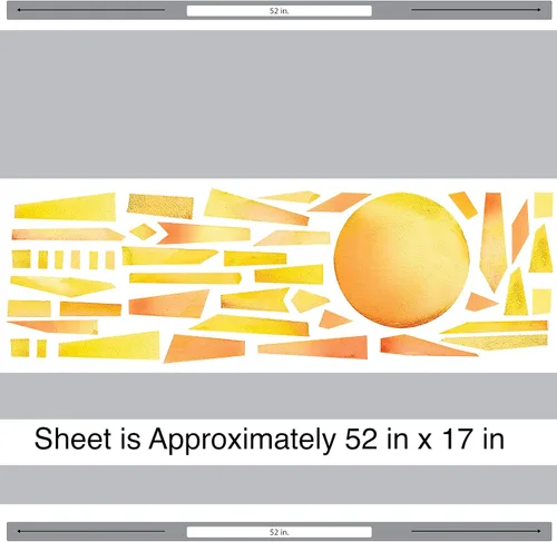 Miniatura 2 de Kit de calcomanías de pared de acuarela para sol brillante, calcomanía de pared de atardecer (36 pulgadas)