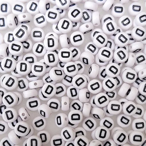Miniatura 10 de Más de 200 cuentas de letras M individuales de 0.16 x 0.27 pulgadas para la fabricación de joyas, alfabeto acrílico redondo blanco a granel