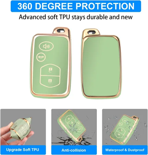 Miniatura 5 de QBUC Funda para llavero de Toyota con llavero, protección de funda para llave de automóvil para Toyota compatible con Camry Avalon Corolla