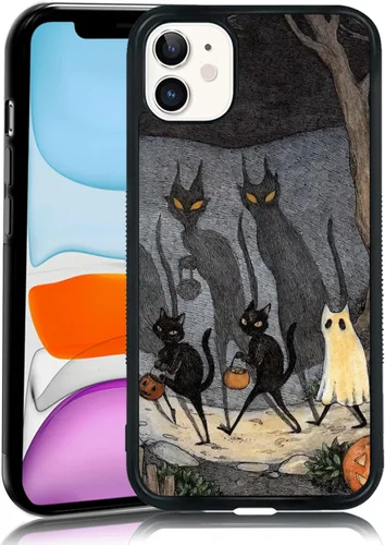 Miniatura 36 de Elegante funda de teléfono con diseño de gato Marie compatible con iPhone 11, funda de encaje dorado para iPhone, a prueba de golpes, rosa fucsia