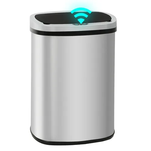 PayLessHere | Basurero de 13 galones de acero inoxidable | Acero | Tapa automática sin contacto con sensor de movimiento | Bote de basura de cocina