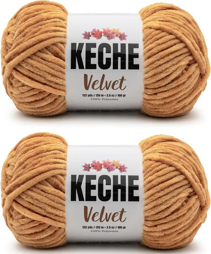 Miniatura 126 de Keche Hilo de terciopelo para ganchillo, manta de felpilla suave, voluminosa, hilo amigurumi, 3.53 oz (132 yardas), color azul bebé