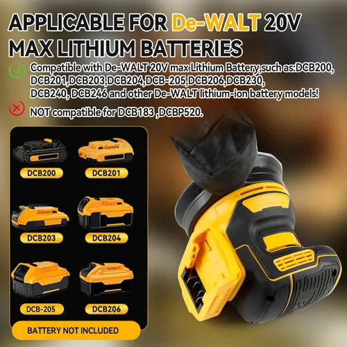 Miniatura 2 de Lijadora orbital aleatoria inalámbrica apta para batería Dewalt de 20 V, motor sin escobillas de 300 W, 11000 RPM, lijadora de palma de 5 pulgadas