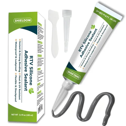 Miniatura 9 de SHIELDOM RTV Sellador Adhesivo de Silicona 100% Sellador de Silicona Masilla Multiusos Impermeable Adherencia Más Fuerte, Resistente al Encogimiento