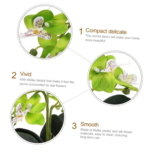 Miniatura 3 de Flor de seda falsa decorativa de Phalaenopsis para decoración de plantas de mesa, orquídea de seda artificial, mini orquídea para eventos