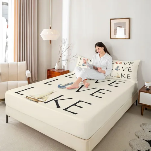 Miniatura 5 de Lake House - Sábana bajera ajustable tamaño individual, sábanas de anclaje náutico para niños, adolescentes, adultos, dormitorio, juego de ropa