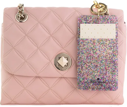 Miniatura 3 de Kate Spade New York Llavero con clip para credencial de identificación, accesorio de llavero de silicona brillante e identificador de maleta