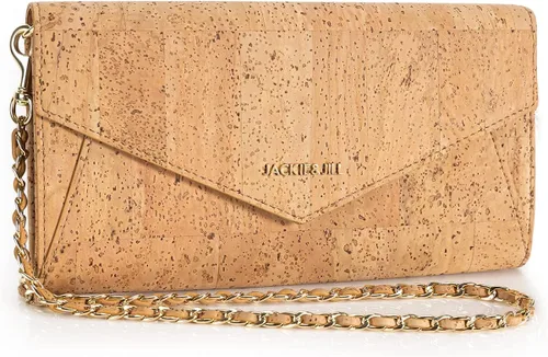 Jackie&Jill Bolsos de mano para mujer, bolso cruzado de noche de corcho con cadena, cartera de hombro tipo sobre para bodabaile de graduaciónfiesta