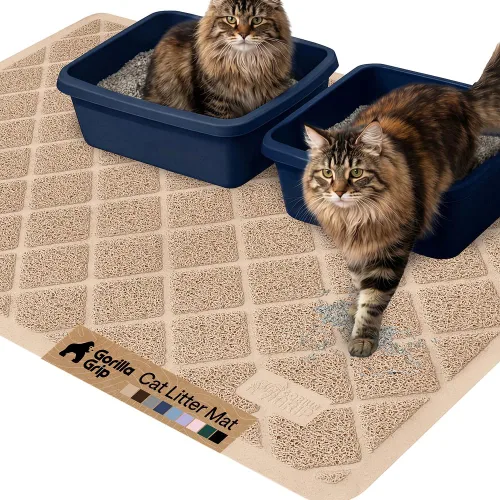 Miniatura 52 de Gorilla Grip - Tapete para atrapar la arena del arenero de gatos, 100% impermeable, fácil de limpiar, respaldo texturizado, suelos más limpios, se