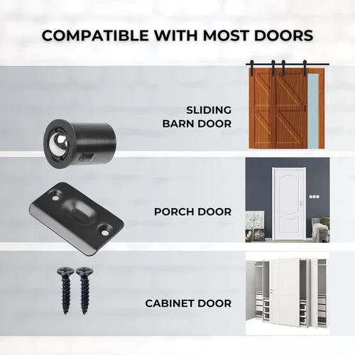 Miniatura 5 de Eco-Fused Cierre de bola ajustable para puerta, herrajes de rodamiento de bolas negros con resorte, compatible con la mayoría de puertas, armarios