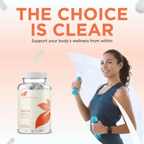 Miniatura 5 de Clear Formulas Bioactive SAM-e 500 mg - Suplemento SAM-e de alta resistencia con forma S, S biológicamente activa para el hígado y el estado