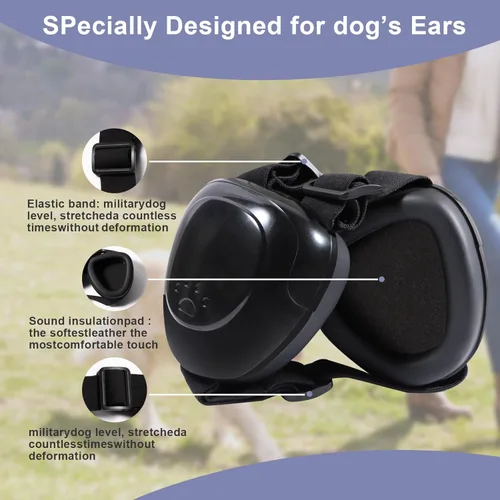 Miniatura 3 de Funda para Orejas de Perro, Orejeras para Perros con Protección contra el Ruido, Orejeras para Perros con Cancelación de Ruido de 29dB NRR