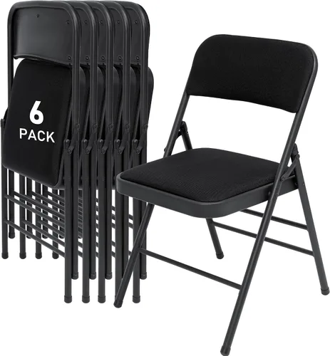 Miniatura 13 de SEALAMB Paquete de 4 sillas plegables con asiento cómodo, marco de metal resistente, sillas apilables portátiles para bodas, fiestas, oficina