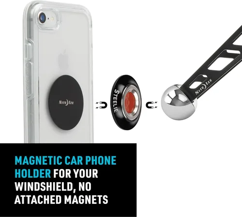 Miniatura 3 de Nite Ize Steelie Kit de parabrisas – Soporte magnético para teléfono celular para accesorios de coche – Soporte resistente para parabrisas de coche