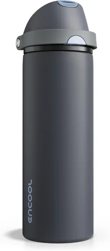 Miniatura 73 de ENCOOL Botella de agua aislada con popote, botella de agua de acero inoxidable con tapa de botón, a prueba de fugas y sin BPA, mantiene el frío Atún