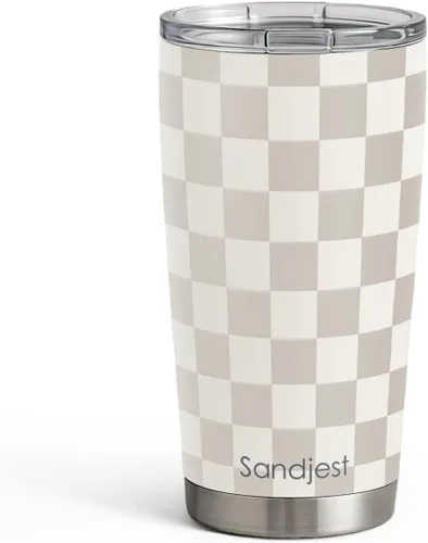 Miniatura 37 de SANDJEST Vaso de baloncesto con aislamiento de acero inoxidable de 20 onzas, taza de café de viaje, vasos deportivos, regalos para amantes
