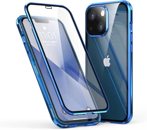 Miniatura 9 de Funda magnética para iPhone 13 Pro Max de 360 grados de cuerpo completo, lente de cámara integrada y protector de pantalla, color negro